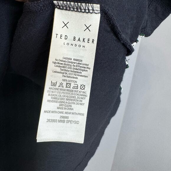 Ted Baker Speysid Short Sleeve Textured Zip Polo Shirt Blue Preppy Men's 3XL - Picture 11 of 13